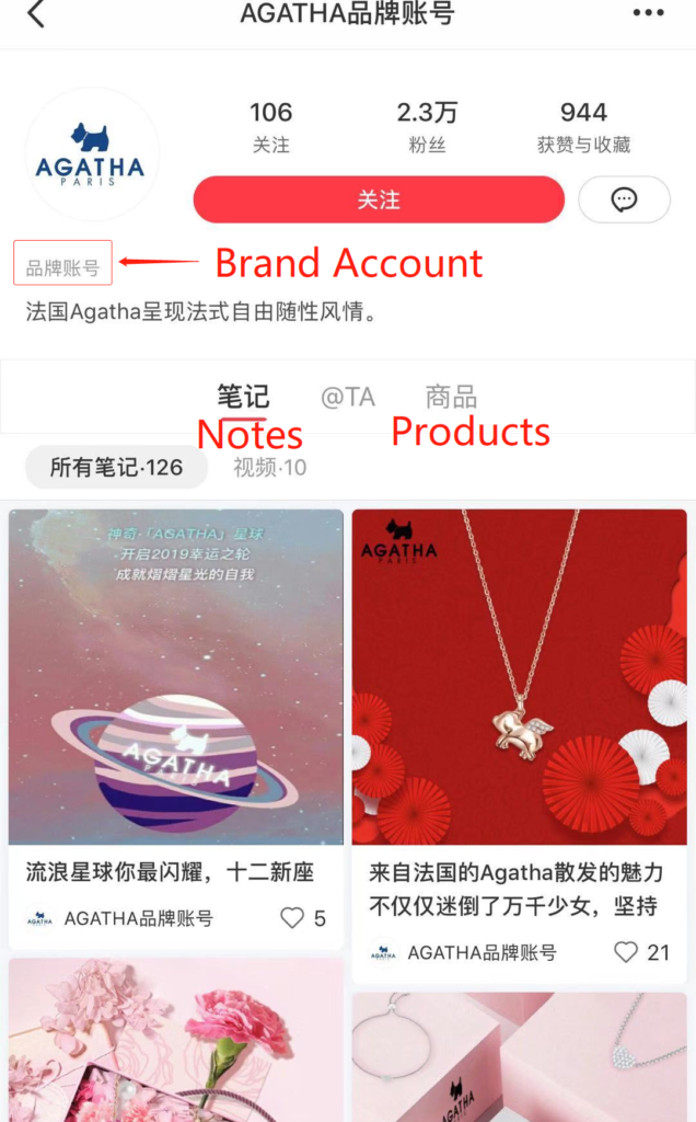 brand’s Xiaohongshu store