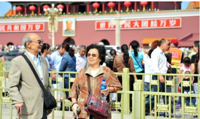 Chinese silver generation tourists