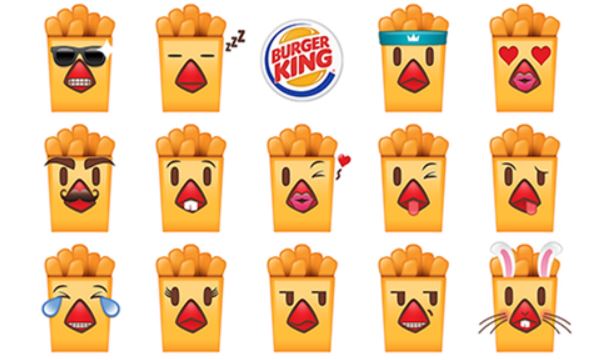 Burger King chicken-fries-themed emoji keyboard