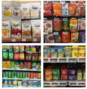 On-the-shelf representation of the Snacks in China