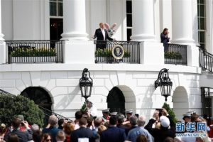 White House in the presence of an Easter Bunny