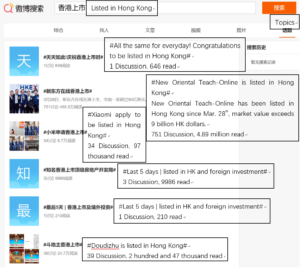 being listed in Hong Kong