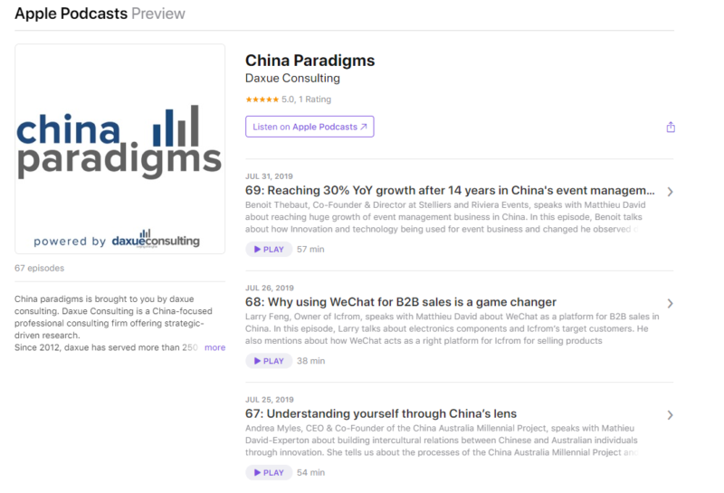  China Paradigm est le podcast d'affaires #1 en Chine 