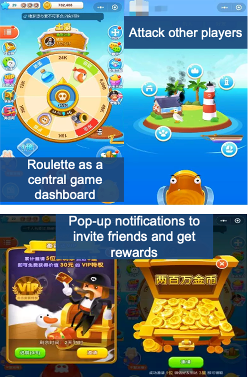 WeChat mini program games : game interface of Pirates are Coming