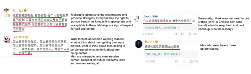 discussing whether men should wear makeup