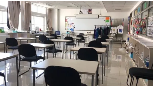 Empty Classroom in an International School in China during the Pandemic.