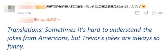 a comment below Trevor Noah’s video