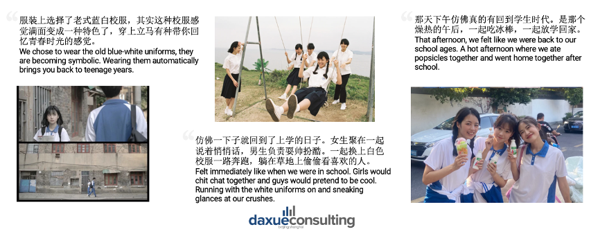 school uniform photoshoots, daxue consulting translations