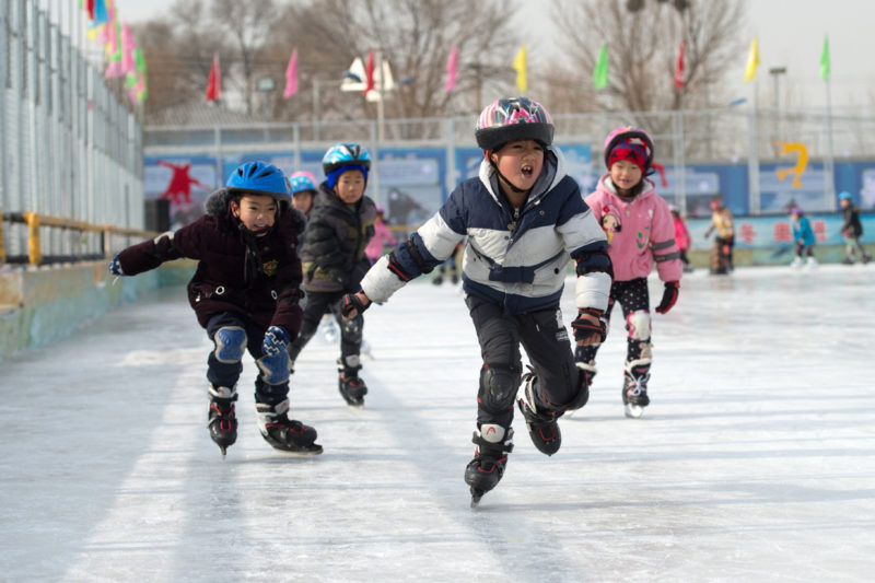  China's ice-skating market is mostly composed of beginners.