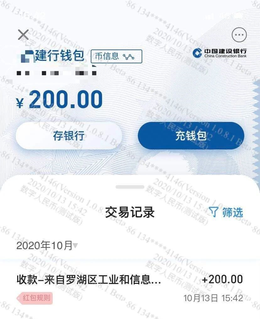 Screenshot of the tested Chinese digital currency app digital yuan