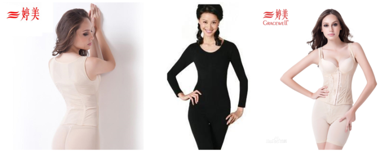 Different products in GRACEWELL Chinese shapewear market