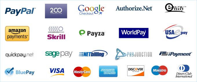 Various online payment platform and processors in western countries