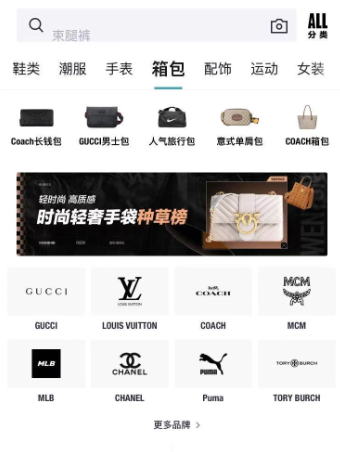 Luxury brands sold on the platform