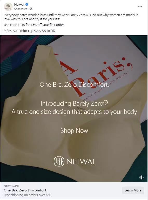 NEIWAI advertisement targeting women in the US NEIWAI in the West