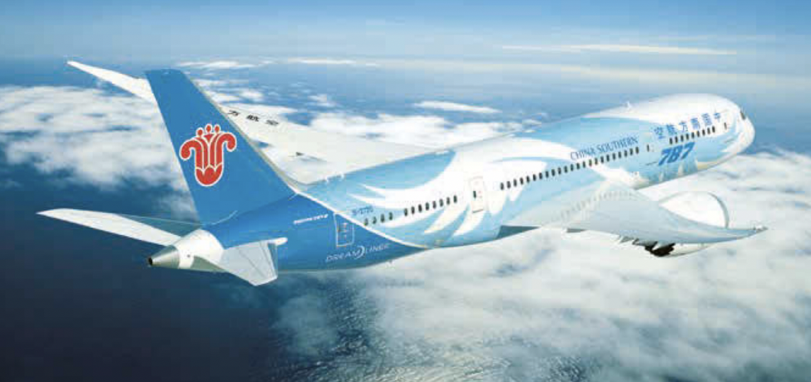 an aircraft of China Southern Airlines flying The Chinese airline industry 