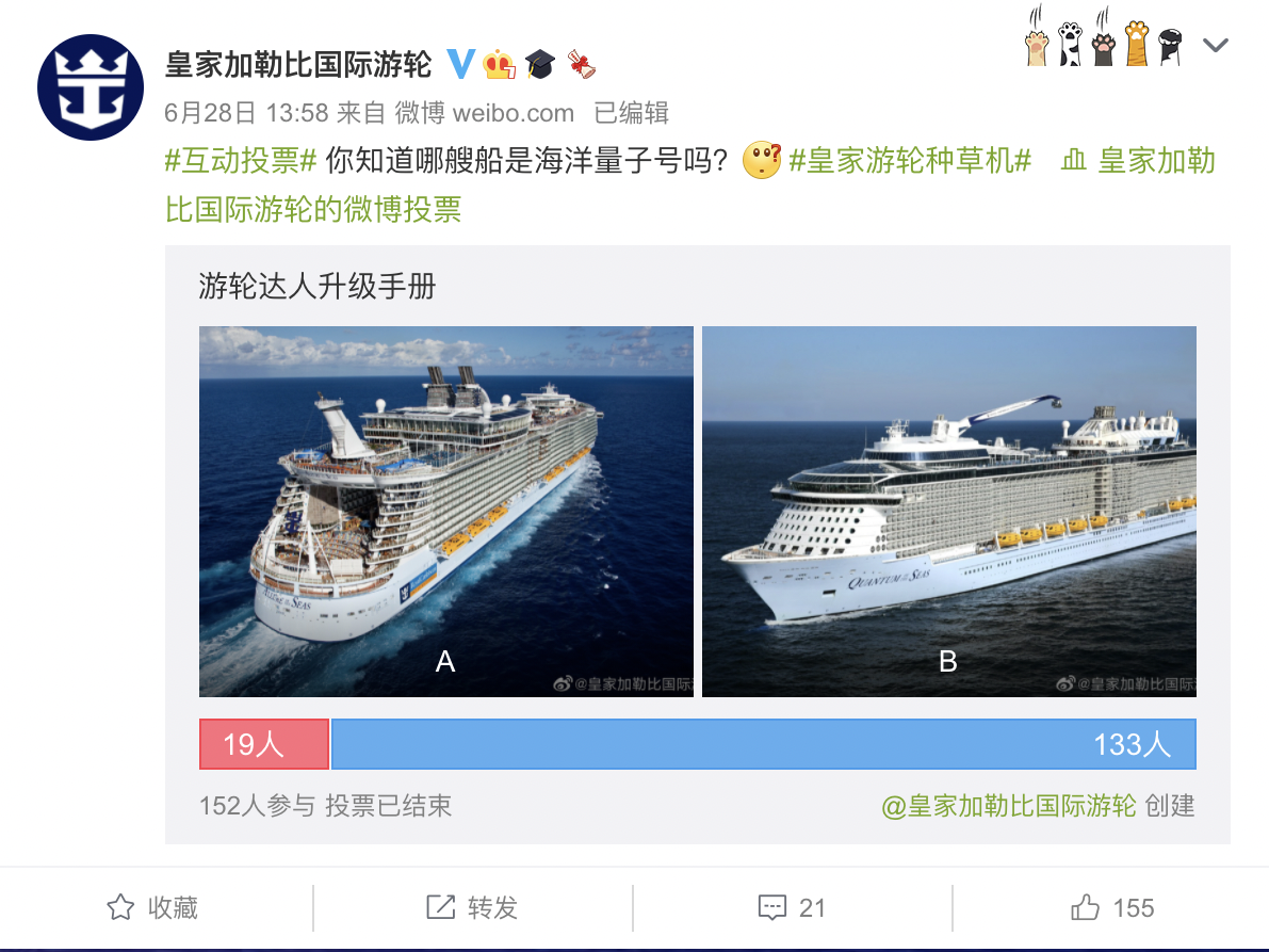 an example on how the cruise company engages its consumers Chinese cruise industry