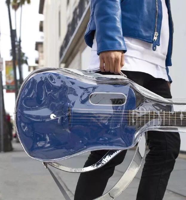 a clear guitar case sold along with a guitar guitar market in China 
