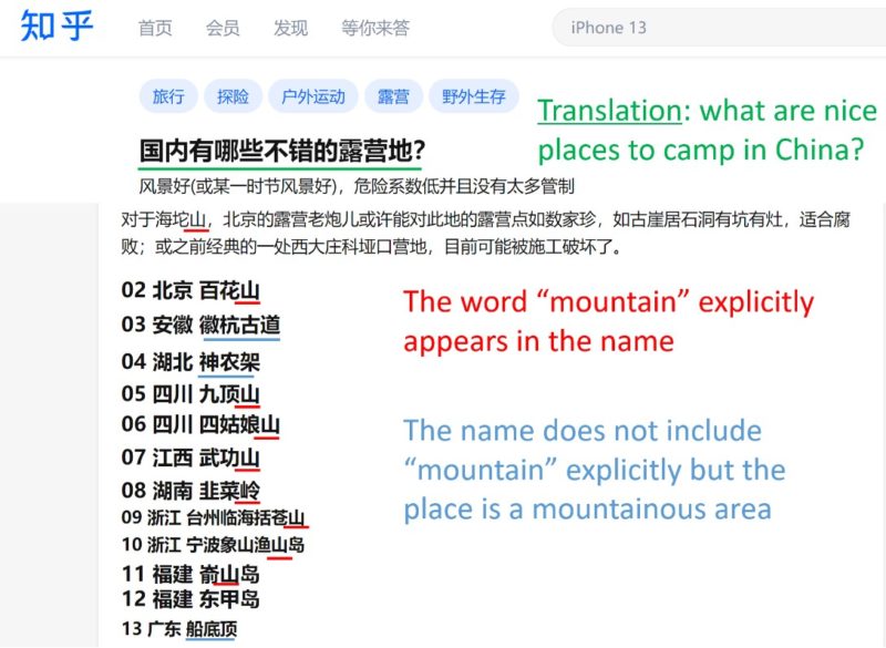 translation by Daxue Consulting. A recommendation on camping destinations Chinese camping market
