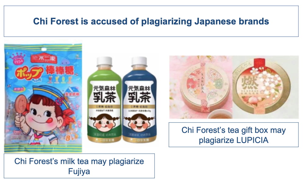 Chi Forest plagiarized japanese brands?
