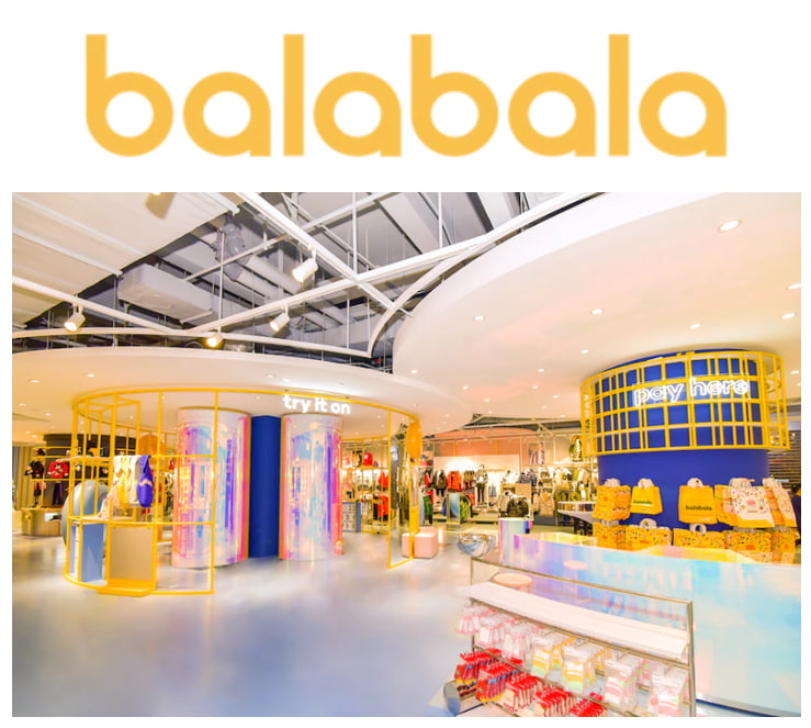 Balabala’s logo and store interior design