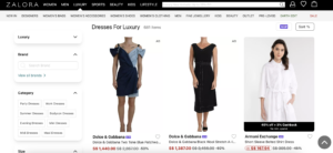 SEA luxury market Zalora website