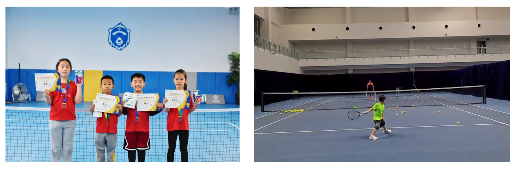 Tennis is increasingly becoming a popular sport for children's activities in China