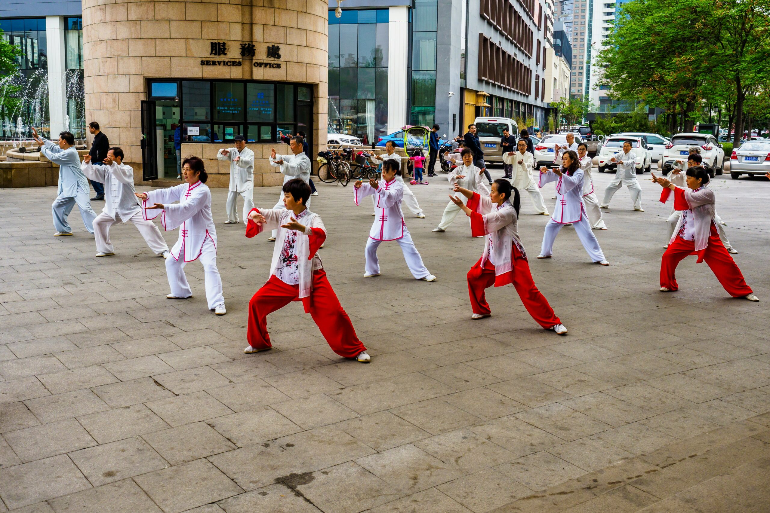 Sports market in China: Tai Chi practice outdoors